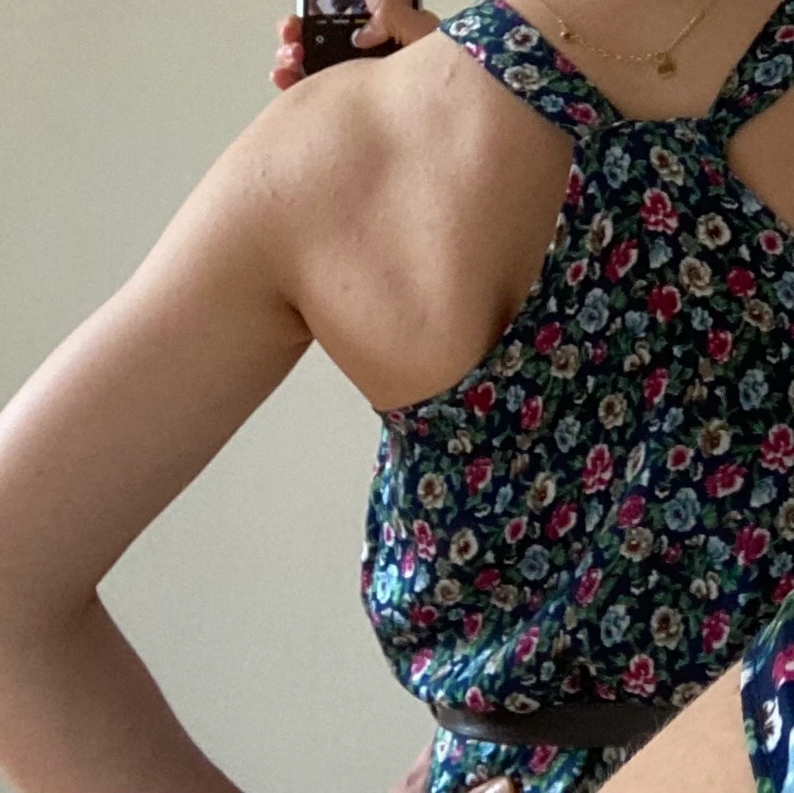 Blommig sommarklänning, stlk S - 91