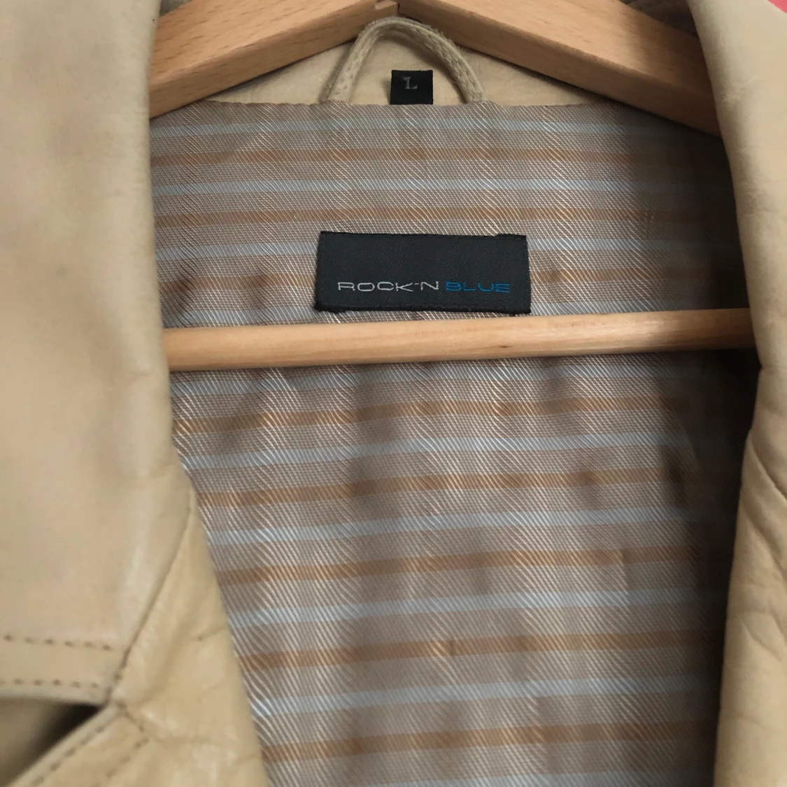 Beige läderjacka - 91