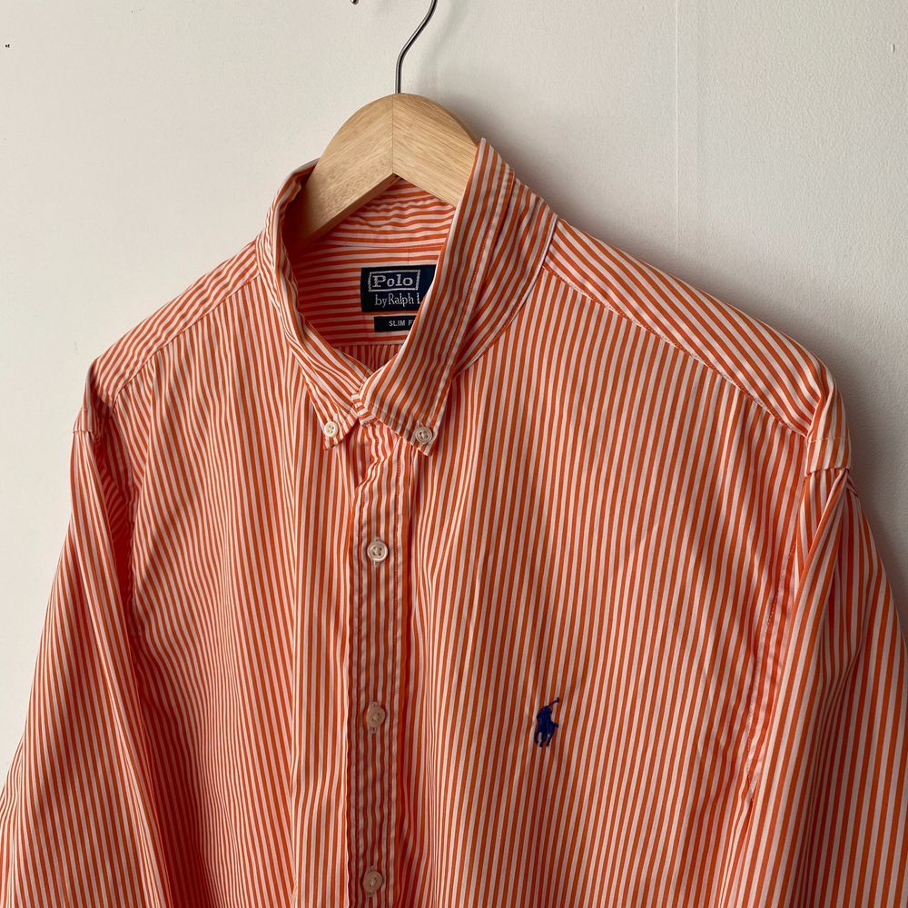 Vit & orange randig Ralph Lauren skjorta | Plick