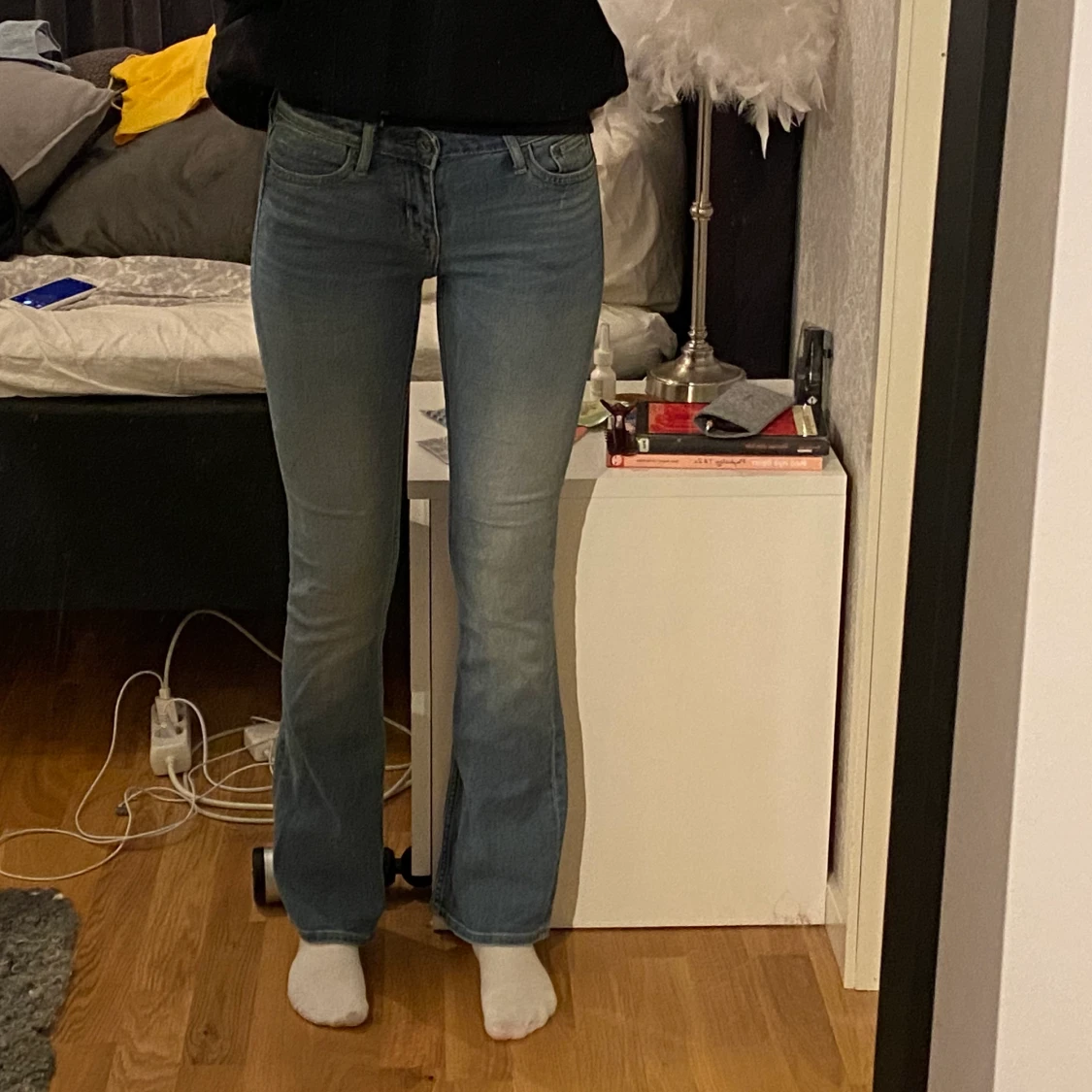 Lågmidjade flare jeans