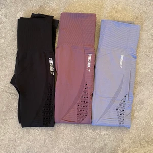Gymshark energy seamless tights  - Endast de lila i mitten kvar! Fint skick, priset är per tights!