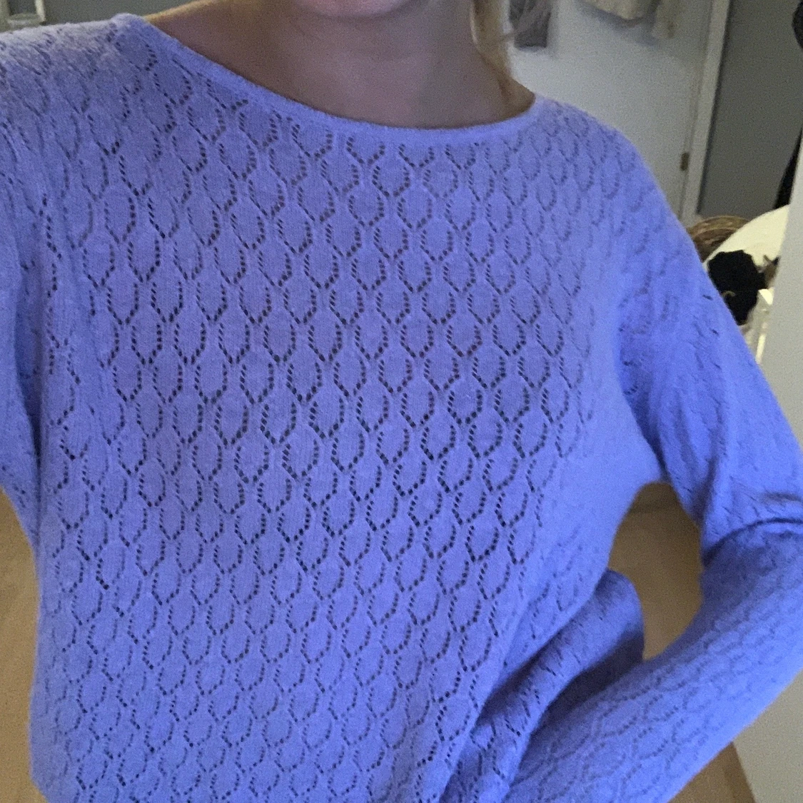 Stickad lila tröja - 91