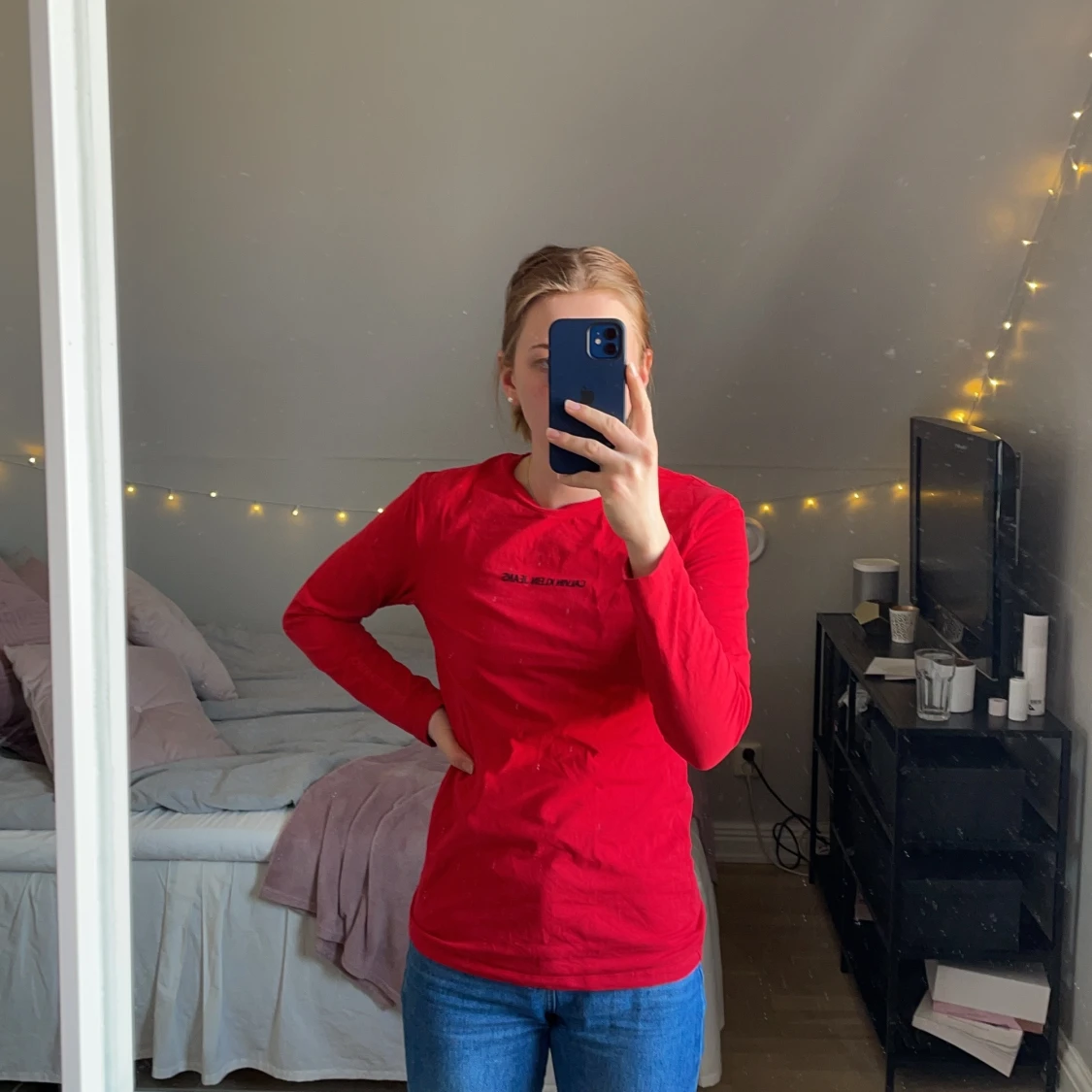 Röd långärmad tröja