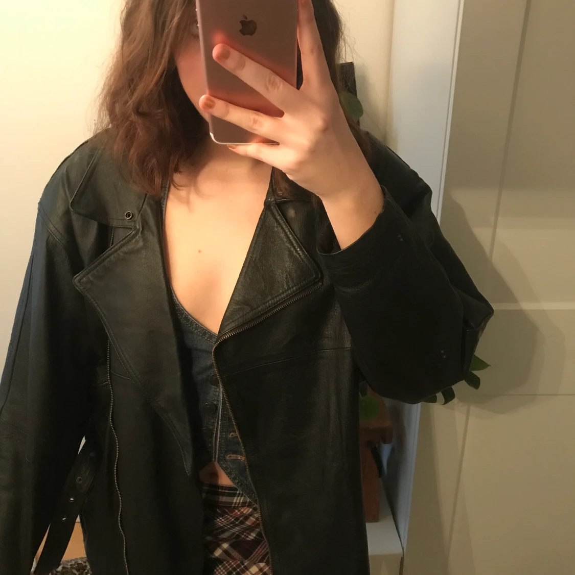 Retro skinnjacka - 90