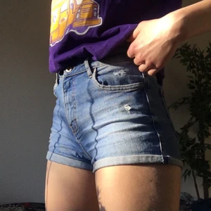 Jensshorts zara - Ett par högmidjade jeansshorts i storlek 38 men passar också på en 36. De är från Zara i kollektionen trafaluc🥰