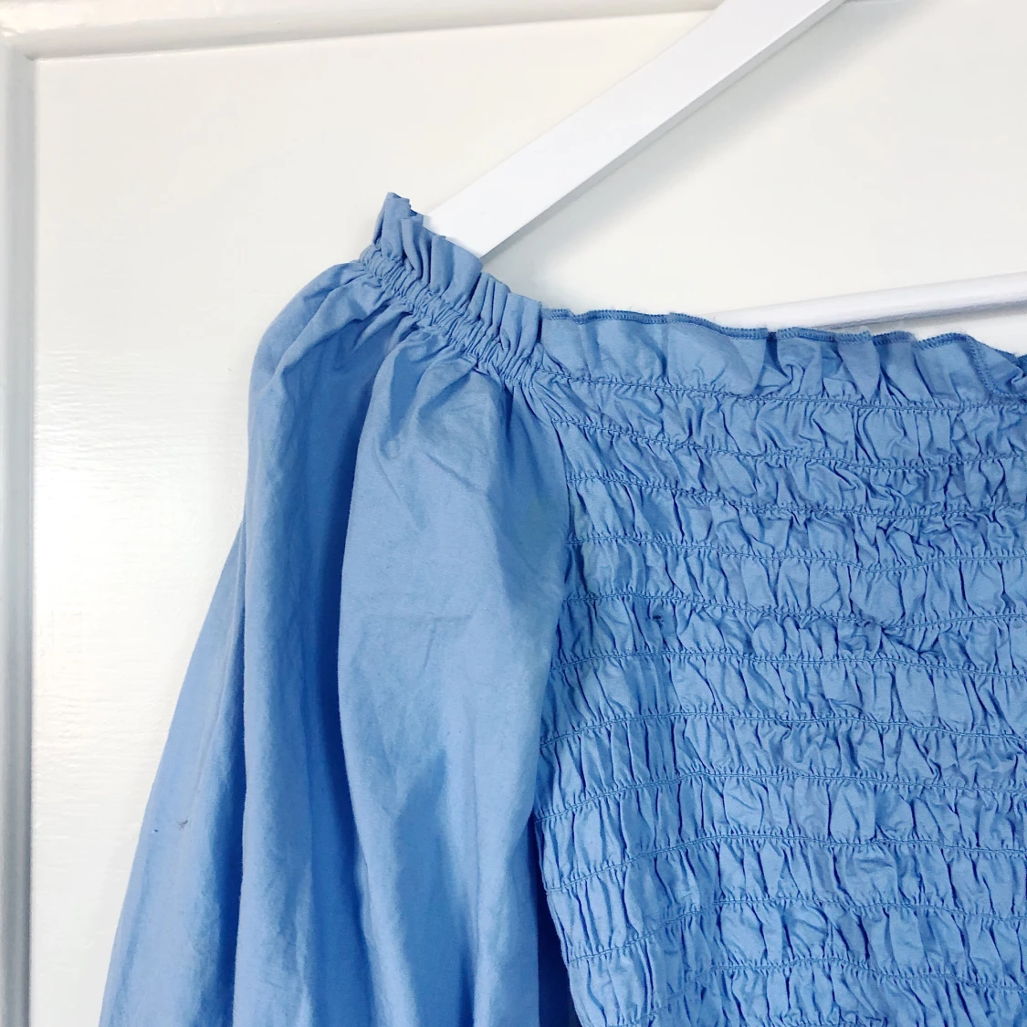 Turkos topp med smock - 91