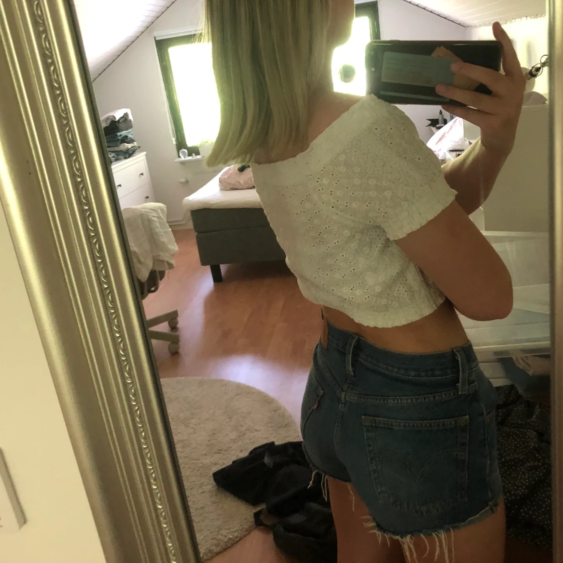 Vit off shoulder topp - 90