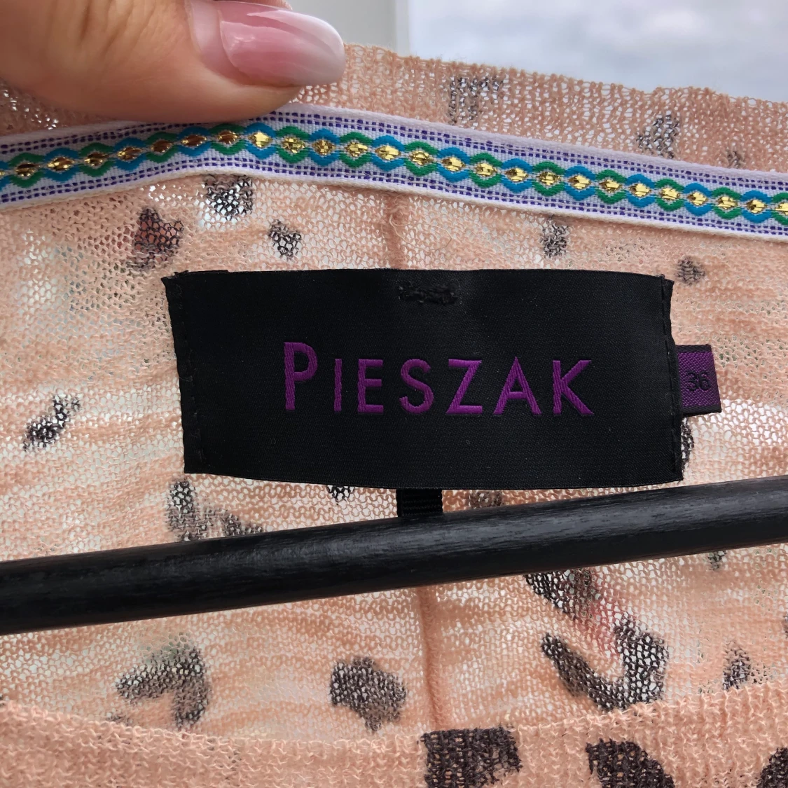 rosa tröja med leopard detaljer - 90