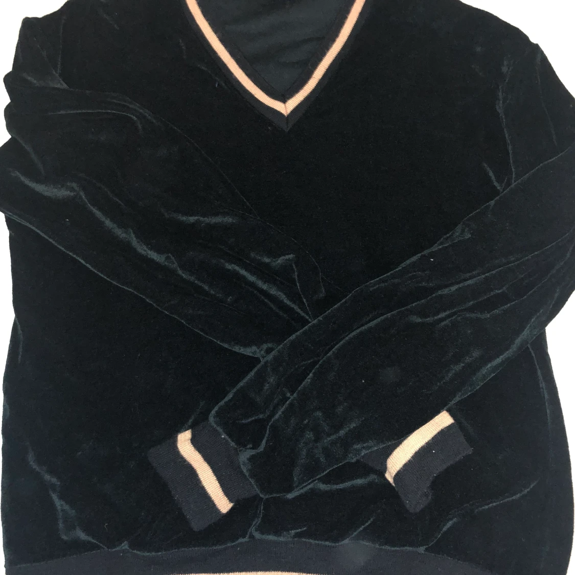 Y2k velour v-ringad sweatshirt  - 90