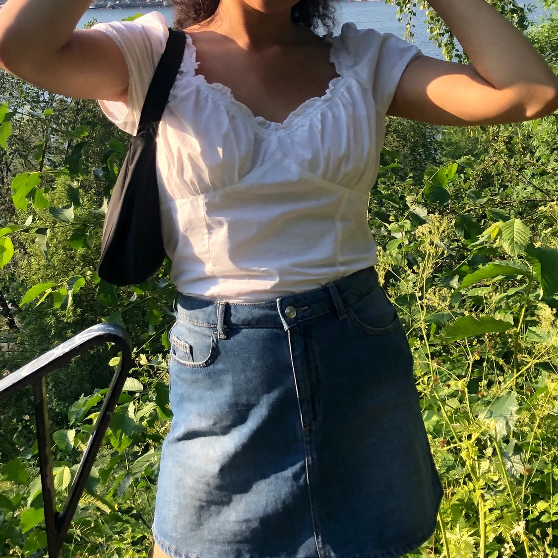 Vit blus med puffärmar från pimkie 🤍