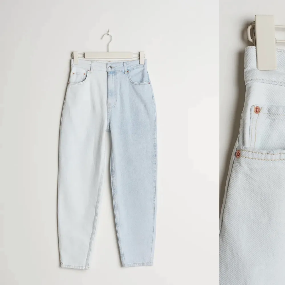 Two tone mom jeans från Gina tricot. Aldrig använda då de var för små🥲. Jeans & Byxor.