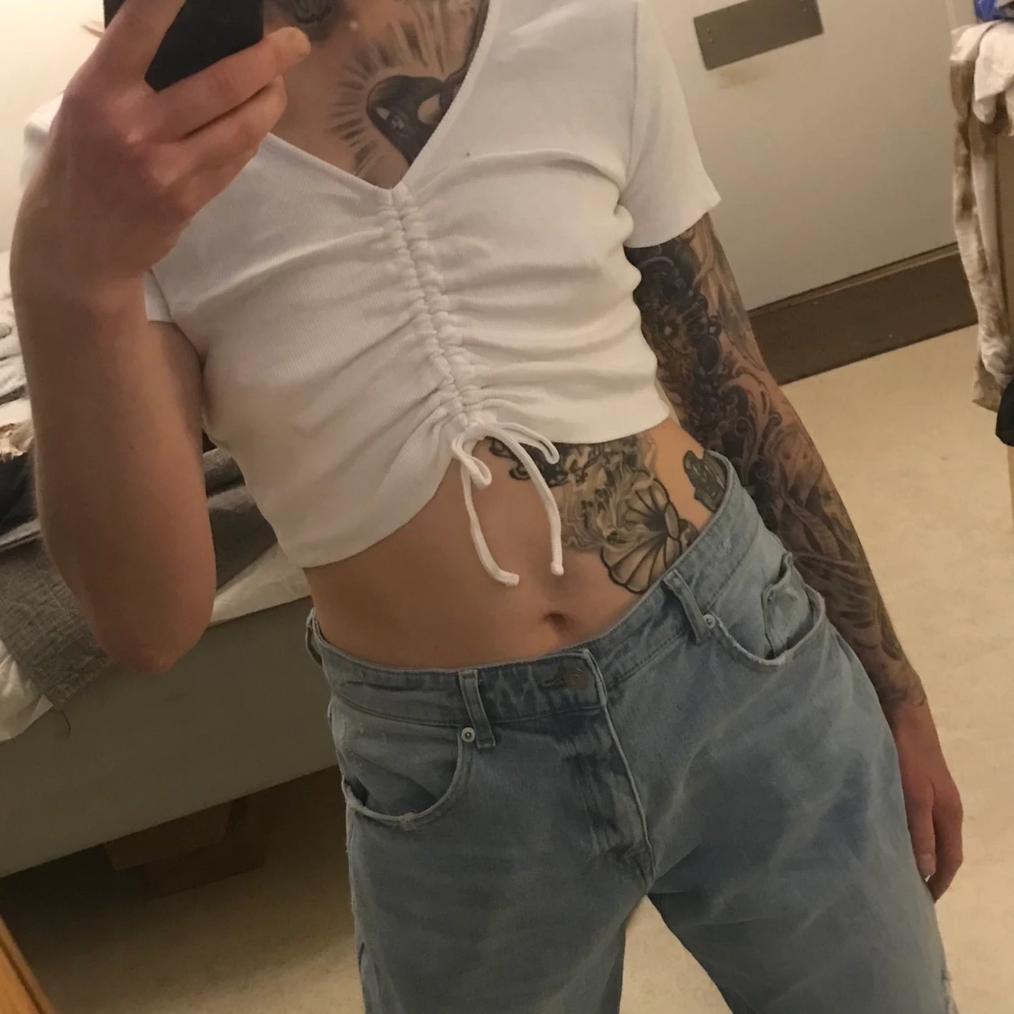 Croptop med snörning