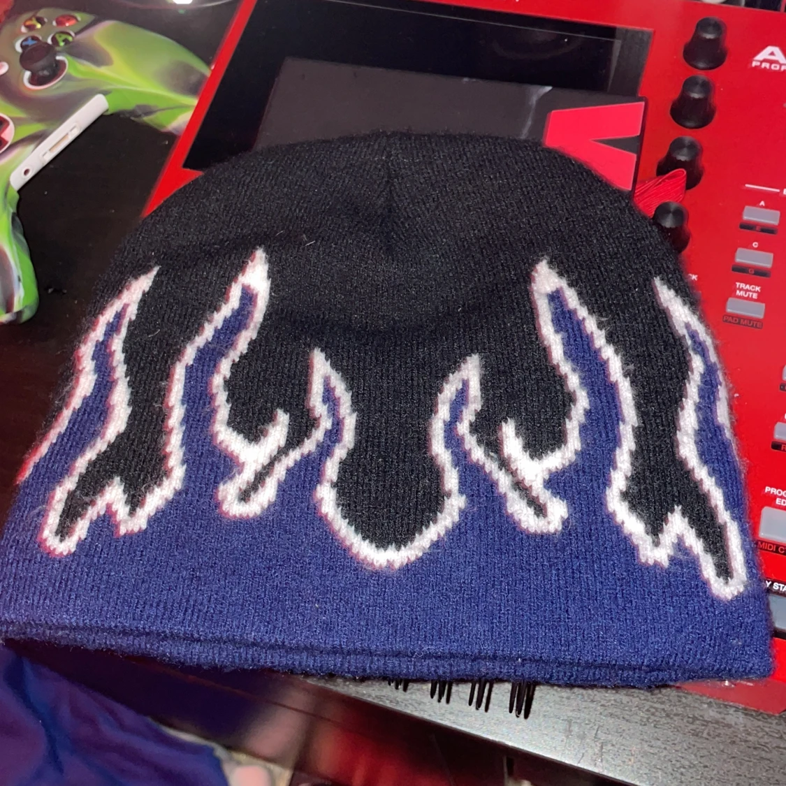 Blå flame beanie