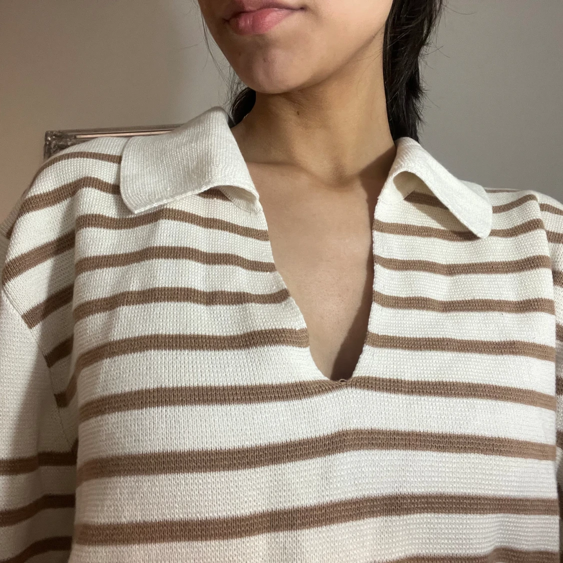 Stickad randig tröja  - 90