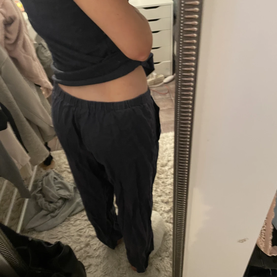 Lågmidjade linnebyxor - 90