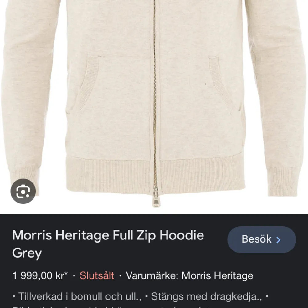 Säljer min stickade zip hoodie från morris heritage, fint skick! Nypris är 1999 som även ses på sista bilden. Tröjor & Koftor.