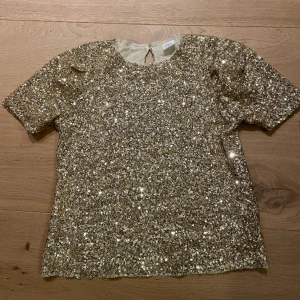 Glittrig topp - Glittrig paljettopp med lite puffärm