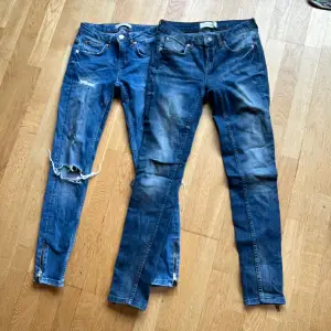 Paketpris för 2 par lågmidjande kristen jeans från Gina tricot 🩷 båda för 150 kr🩷 ena 