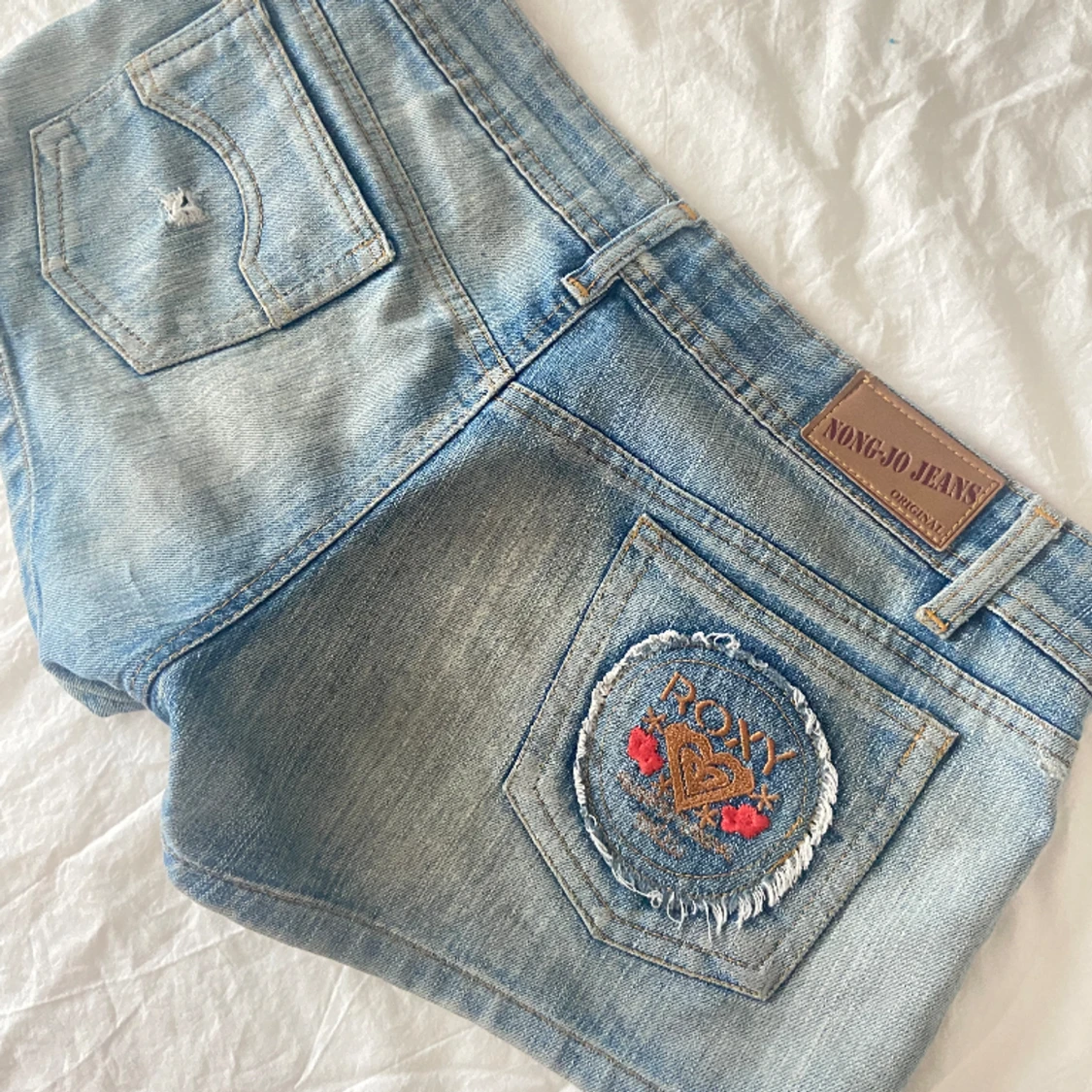 Lågmidjade jeansshorts - 91