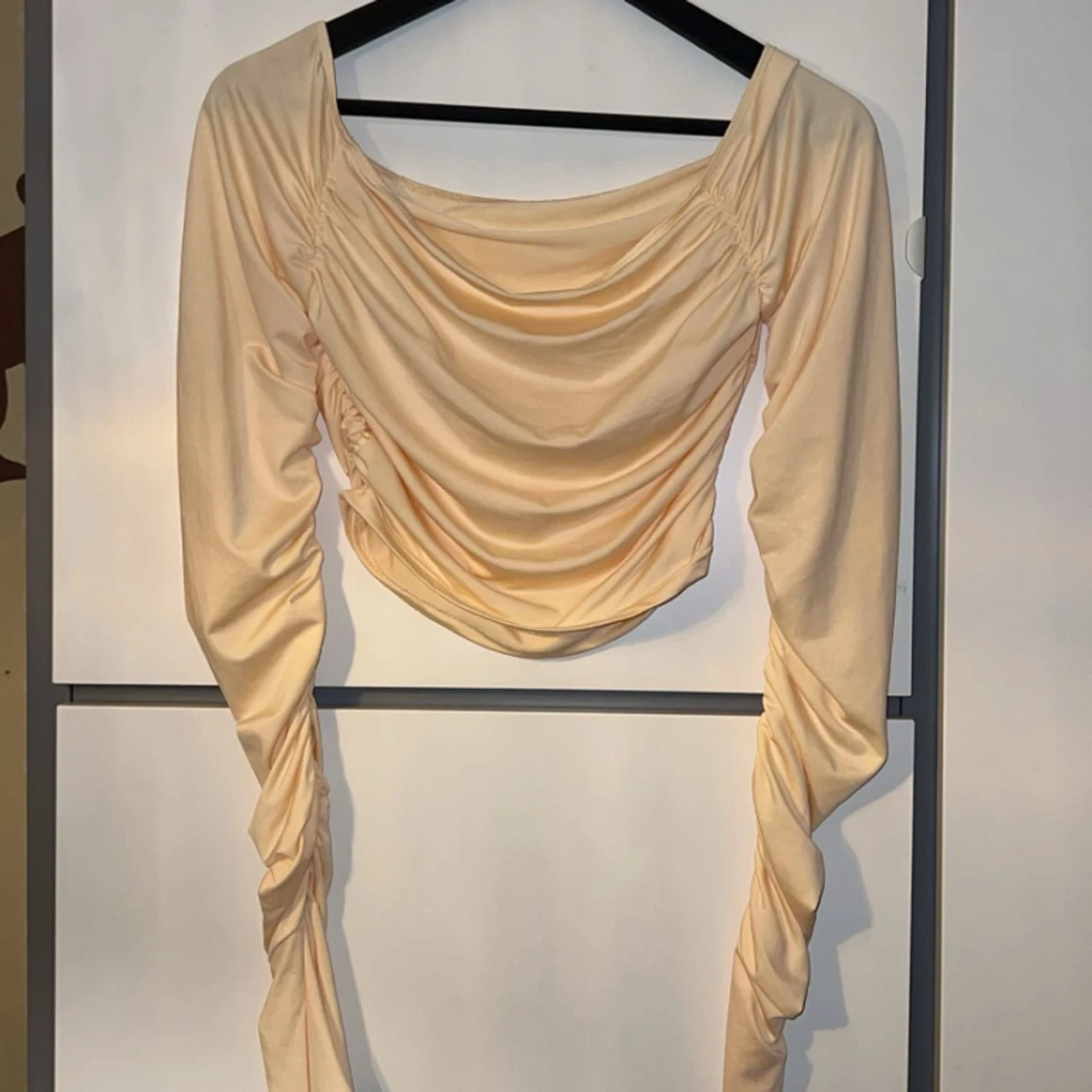 Rynkad Topp Med Slits - 90