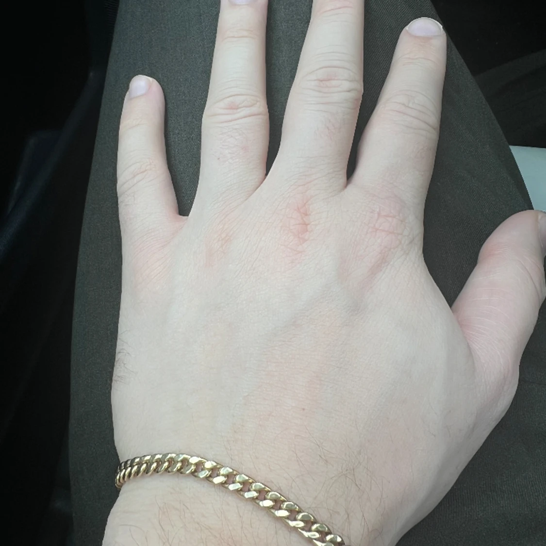 Guld 14K armband (Cubanlänk) - 90