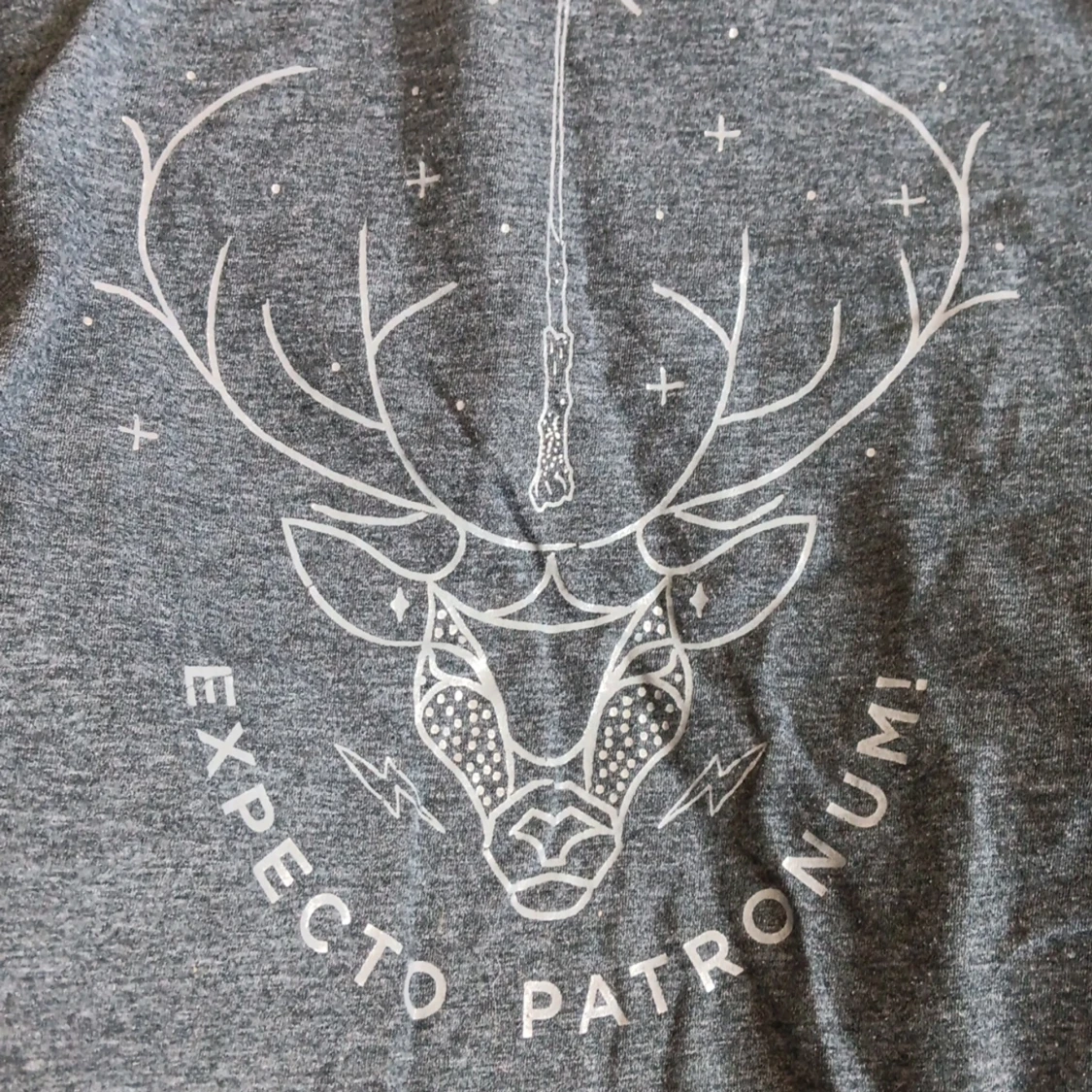 Grå Harry Potter tröja med silver tryck - 91