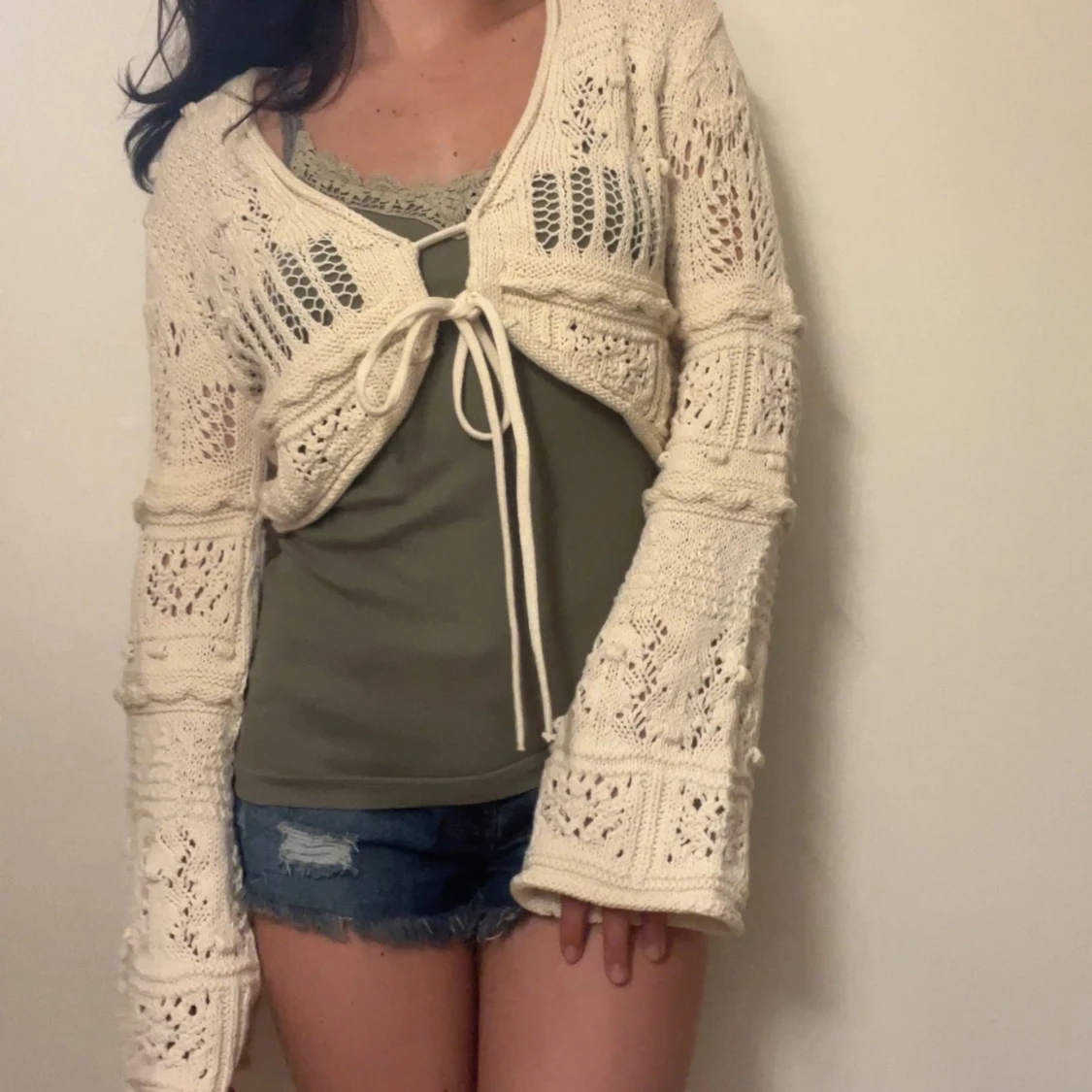 Stickad boho kofta - 91