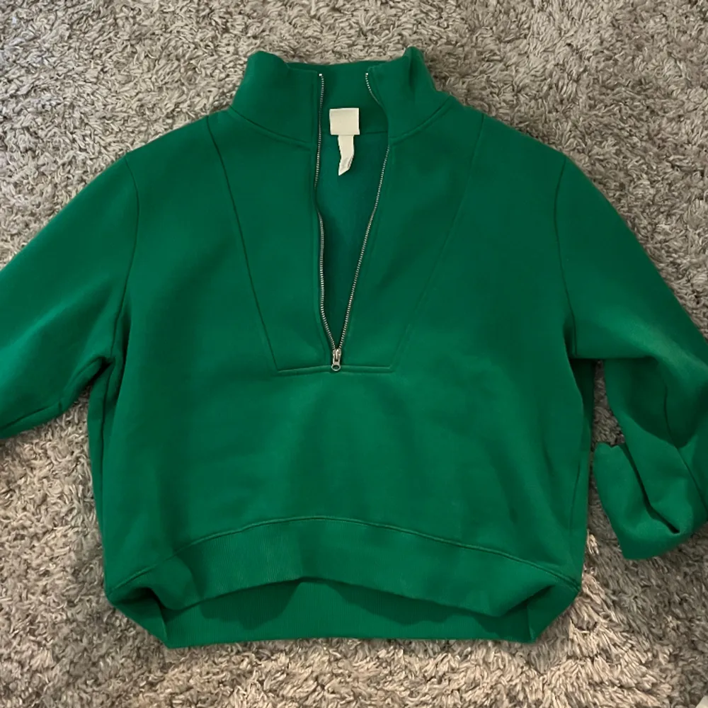 Jag säljer en fin grön tröja som jag inte använder mycket så den är som ny. Med dragkedja som funkar jätte bra.. Tröjor & Koftor.