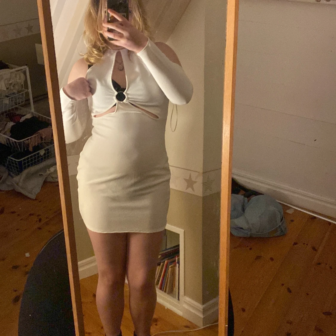 Vit hm klänning  - 90