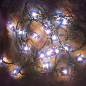 Blå ljuslinga ljuskeja med fyrkanterLäng 490cm  - Blå ljuslinga ljuskeja med fyrkanter Läng 490cm 