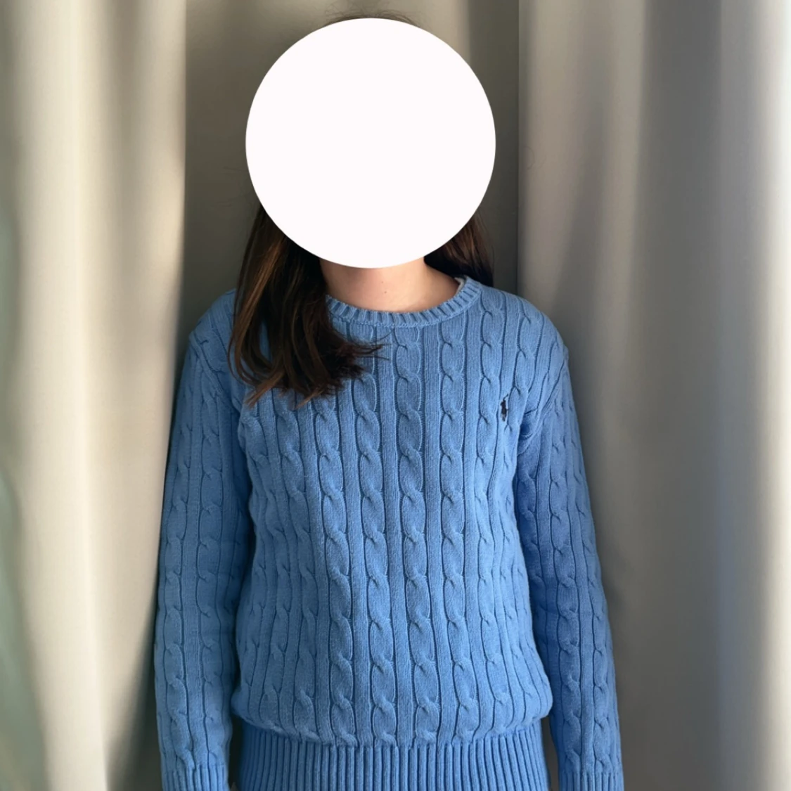 Blå stickad Ralph lauren tröja