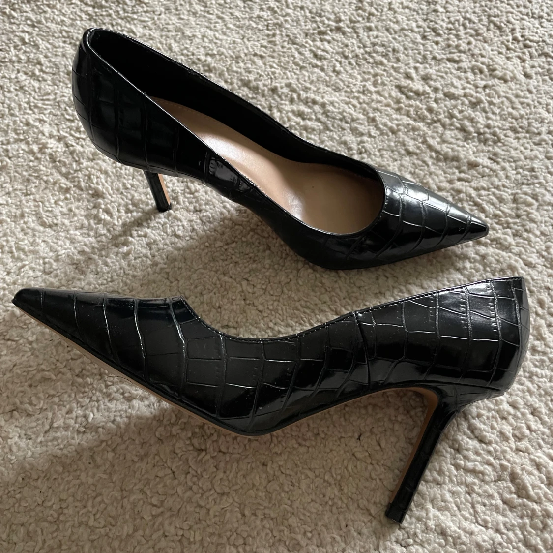 Högklackade skor animal print-effekt - 90