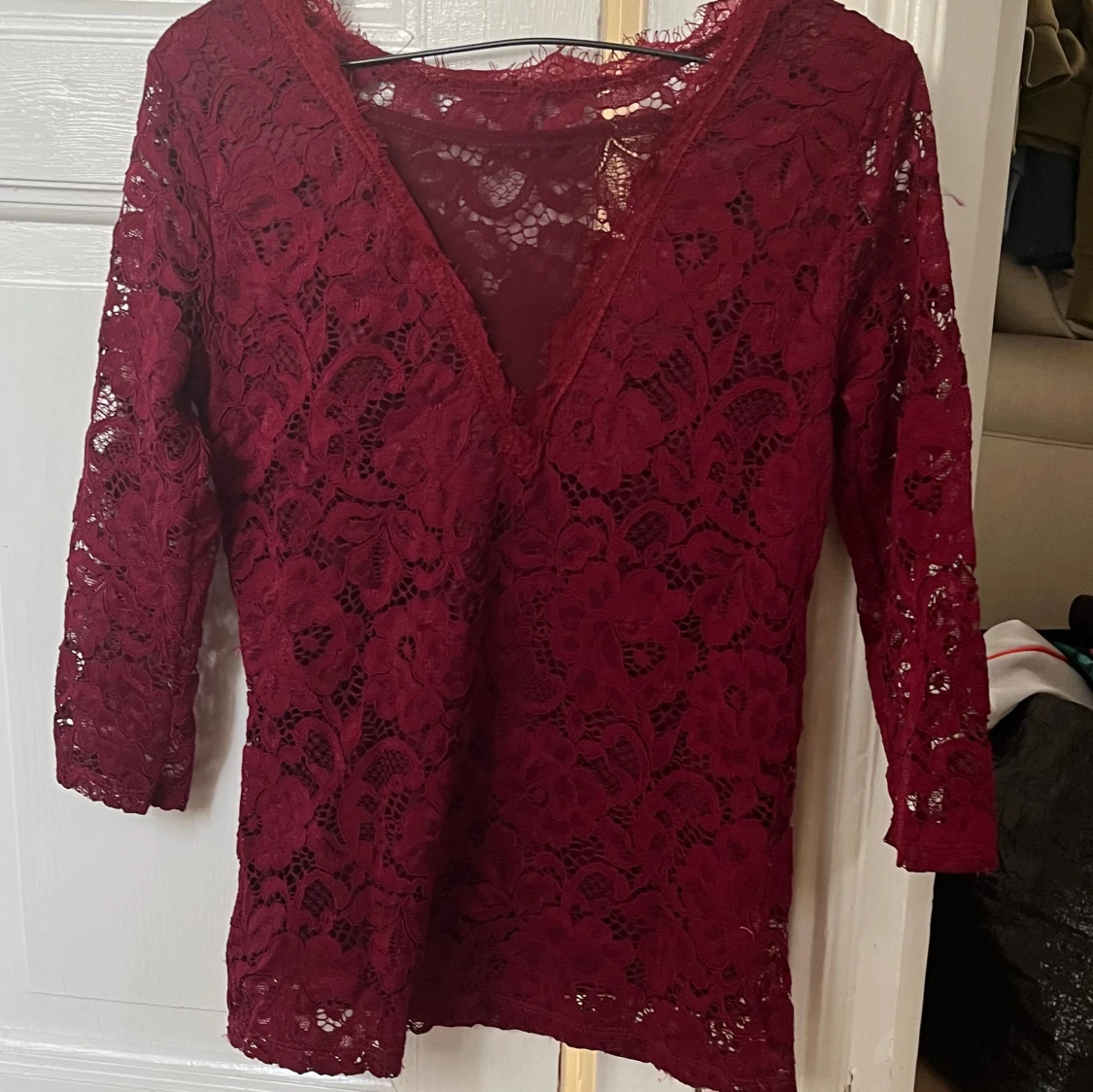 Vinröd spetstopp y2k - 90