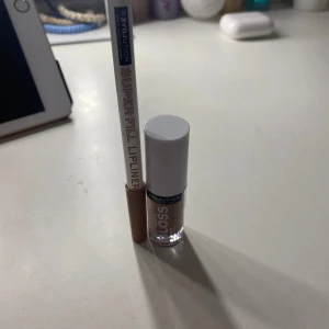Läppenna o lipgloss - Säljer de ihop, som ett kitt. Båda är i färgen cream. De är lite beige acktiga. 