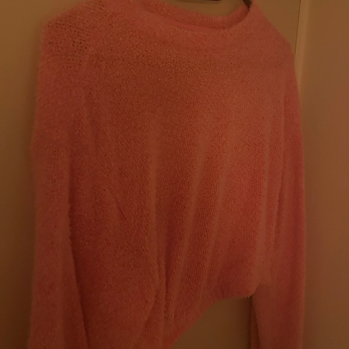 Rosa stickad tröja - 90