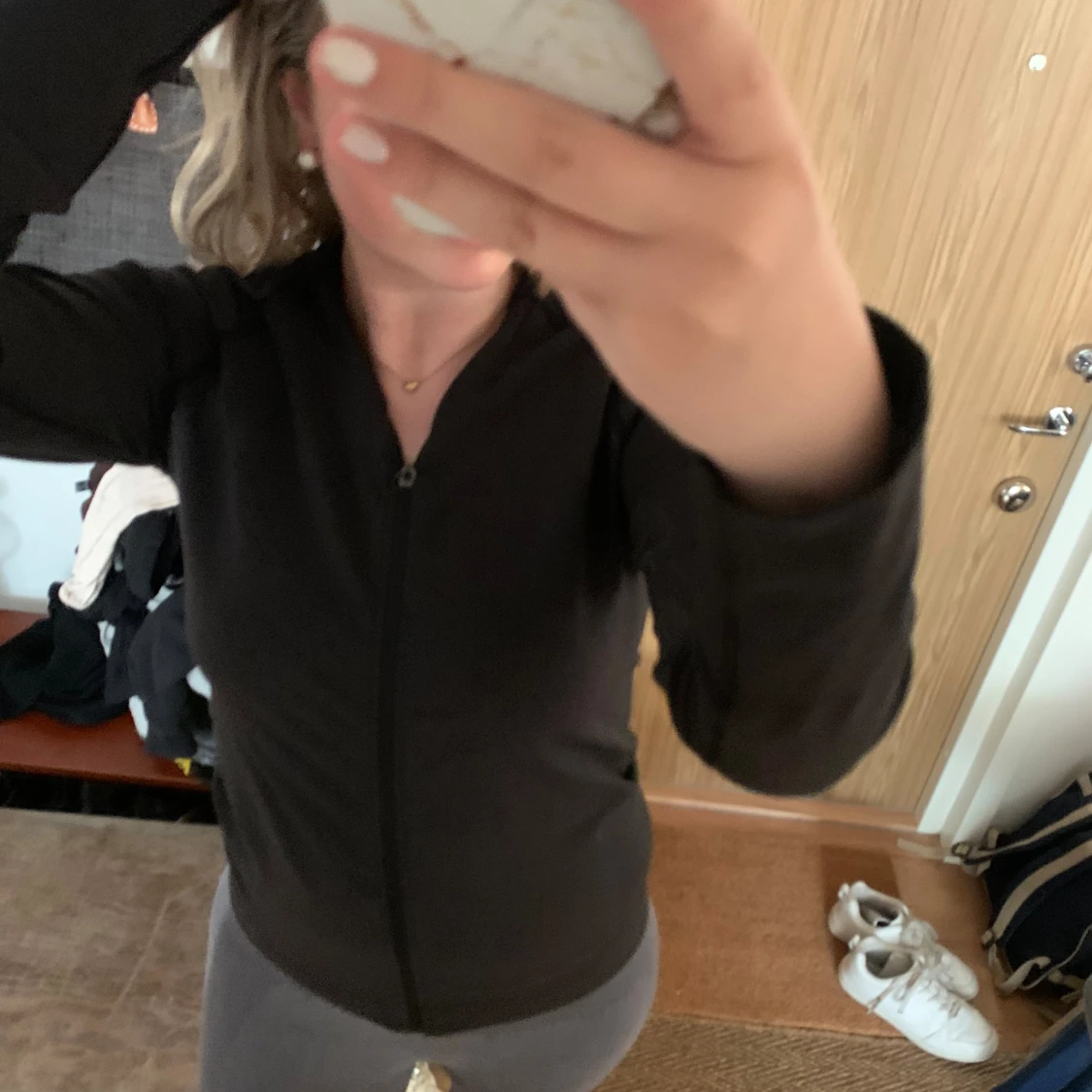 Svart zip up träningströja  - 90