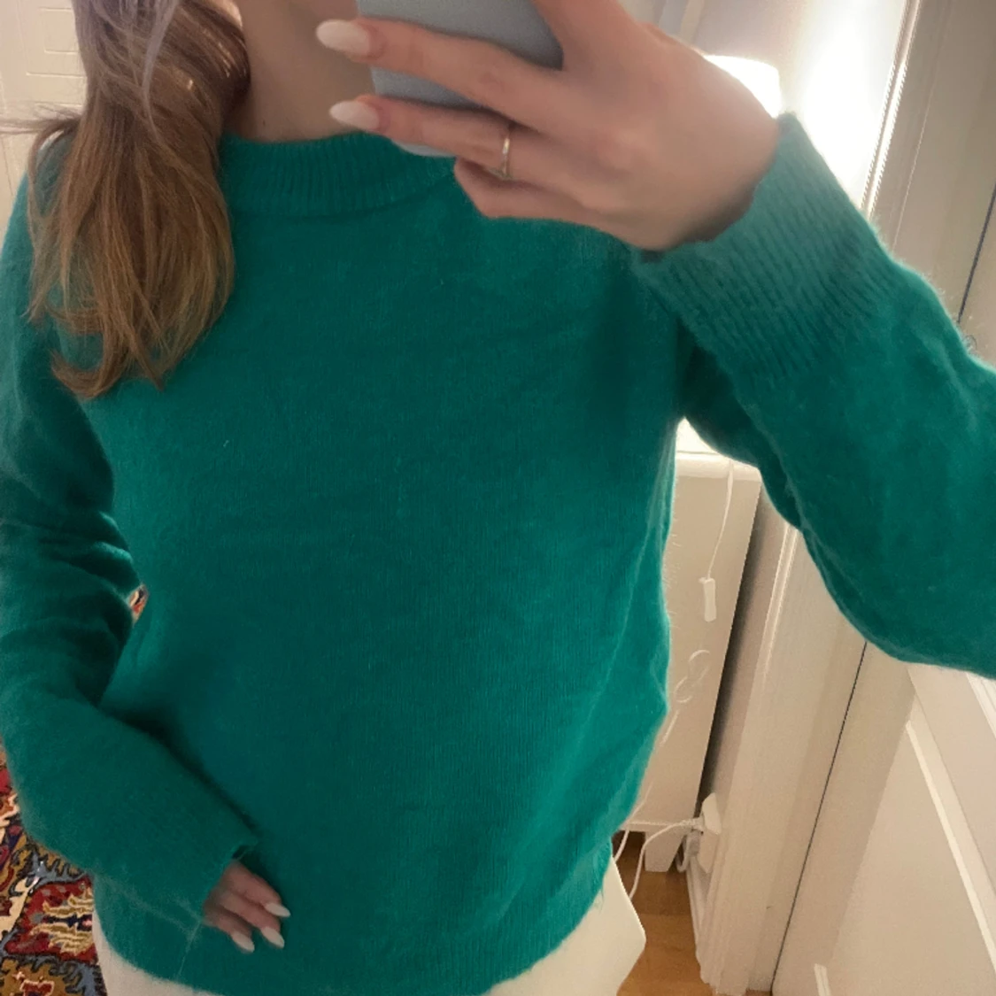 Stickad grön tröja, från zara