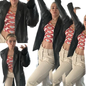 Hjärttopp - En knyt-topp med hjärtmönster🩵🧡❤️🩷 Otroligt stretchiga material