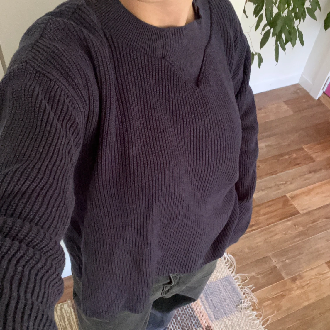 Blå stickad tröja från Mango - 90