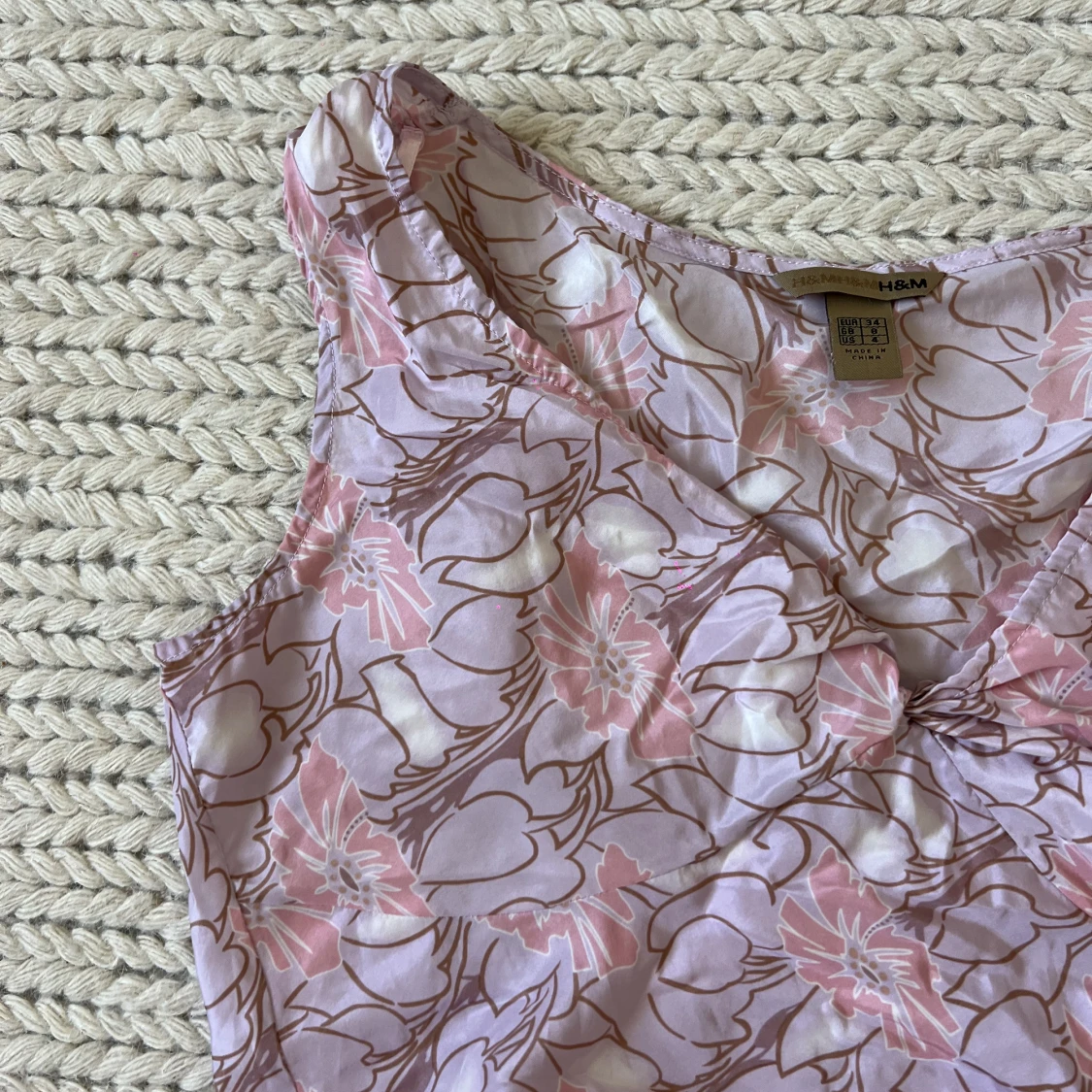 Rosa & lila blommigt linne - 90