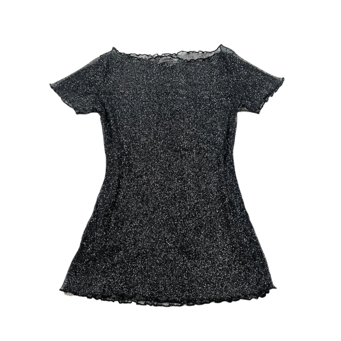 Glittrig mesh-topp