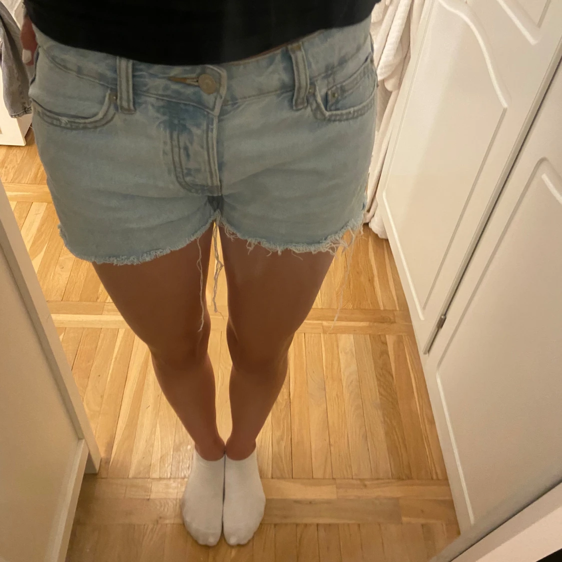 ljus blå jeans shorts - 90