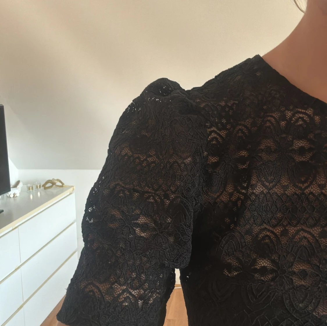 Svart spets topp - 91