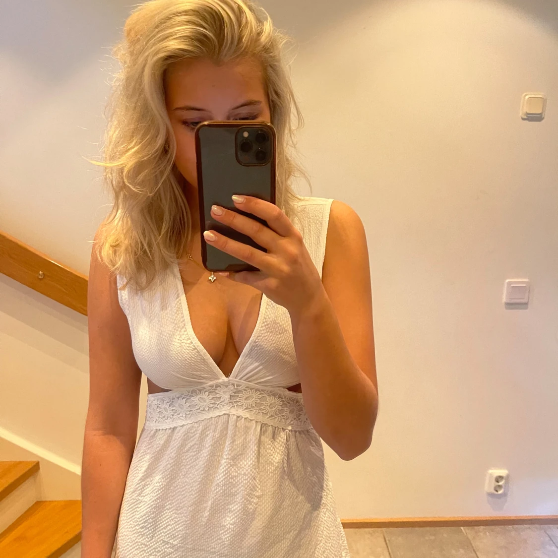 Vit klänning strand  - 90