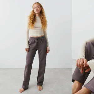 Mjukisbyxor - Säljer mina mörkgråa mjukisbyxor från Gina tricot!!storlek XS, Använda men inga defekter! Nypris 299kr säljer för 50kr