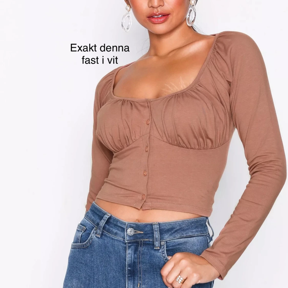 Vit långärmad tröja/topp🤍✨ - 91