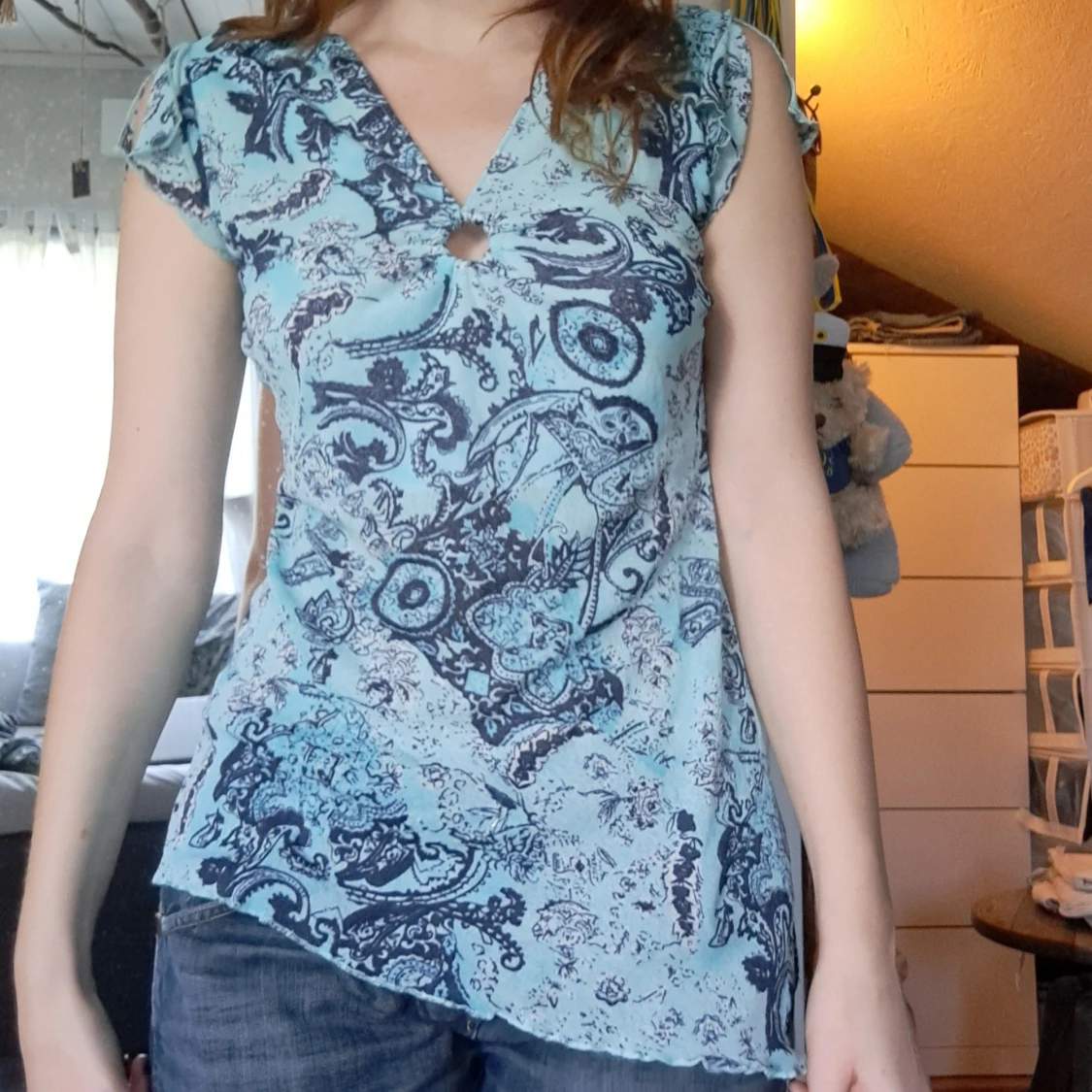 Blå paisley tröja - 91