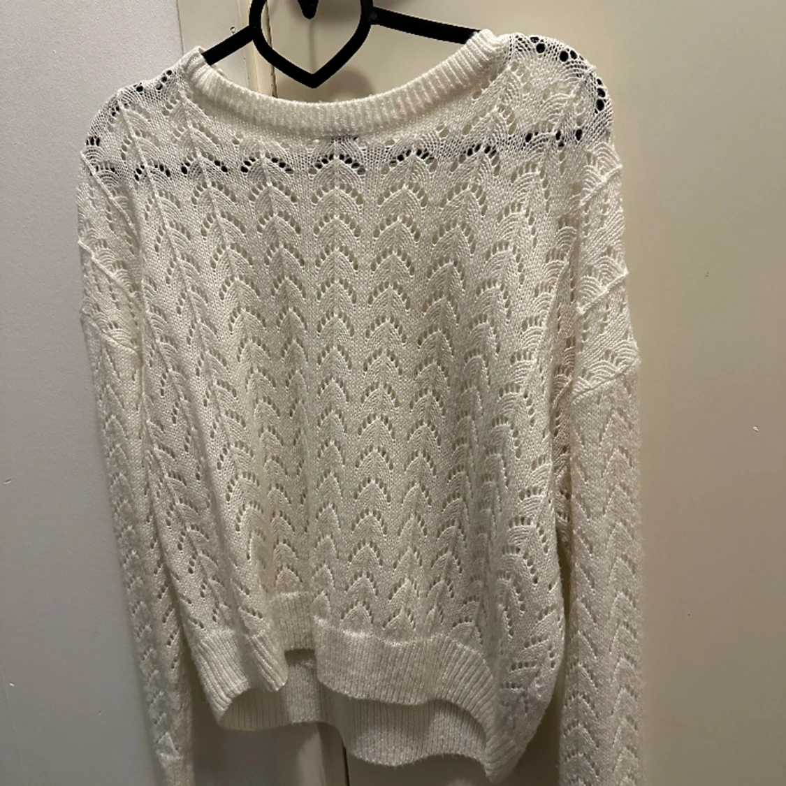 Vit Stickad tröja