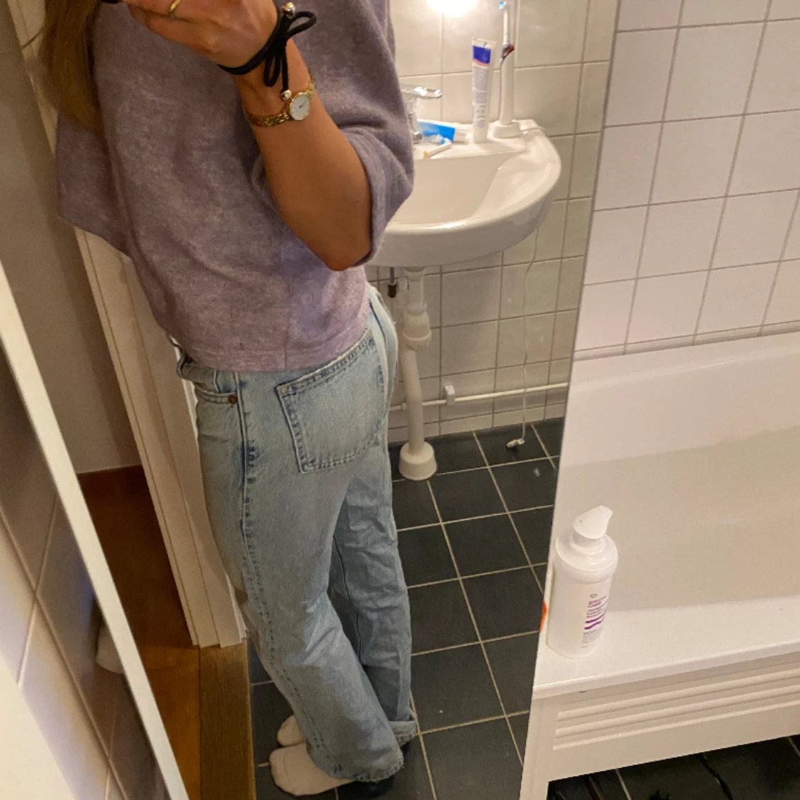 Lågmidjade raka jeans  - 2