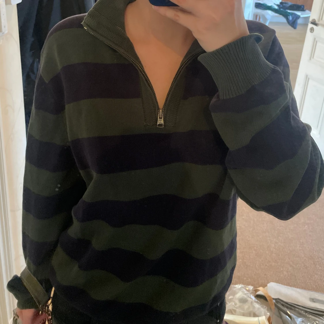 Randig Hilfiger Zip Sweater